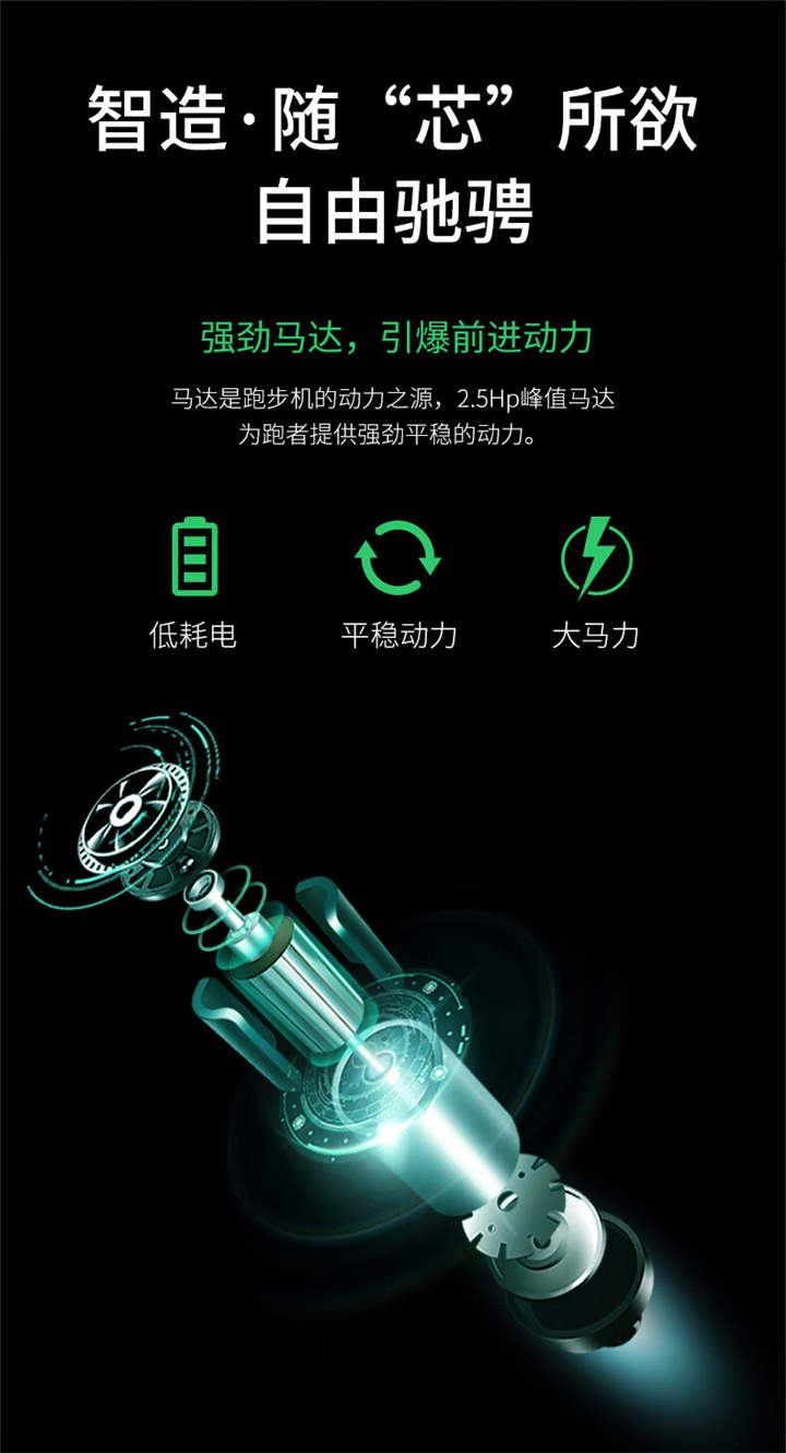 家用跑步机SH-T5100持续马力达1.25HP，具有500×1350mm的跑台，