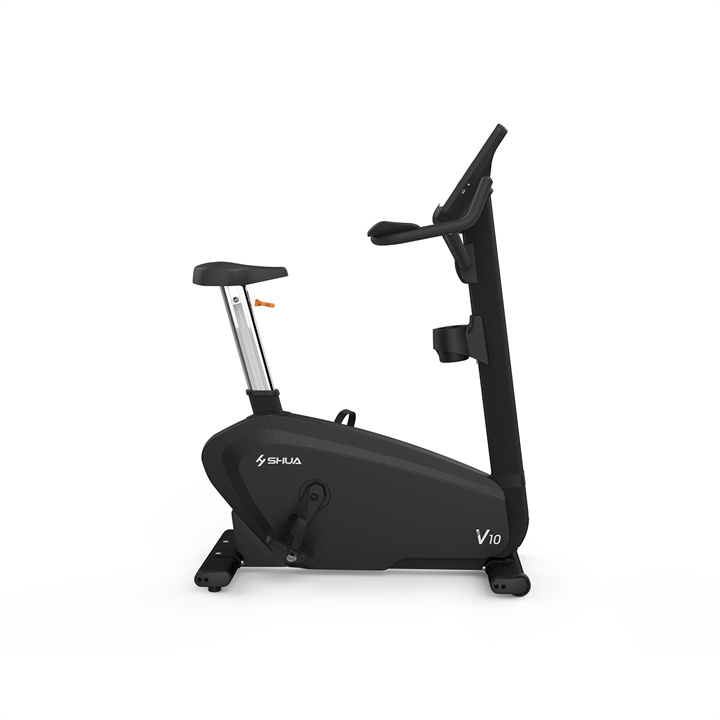 卧式商用健身车SH-B9100U(V10)采用自发电，40段电磁控阻力系统，9.3kg飞轮重量。