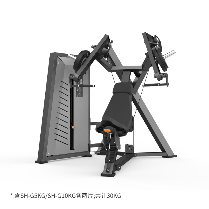 卧姿推胸训练器SH-G7801主要锻炼部位是胸大肌、三角肌前束和肱三头肌。